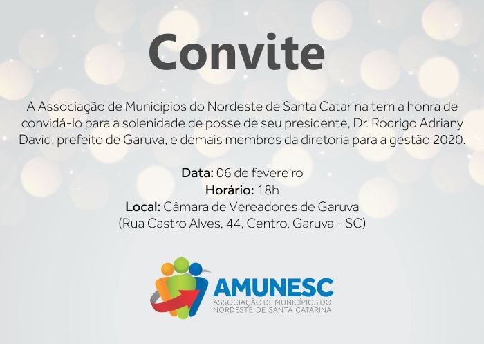 Read more about the article Gestão 2020: nova diretoria da Amunesc toma posse no próximo dia 06