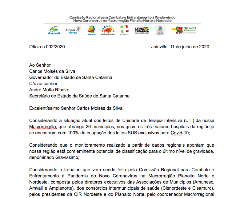 Read more about the article Coronavírus: para ampliar leitos e manter o funcionamento de UTIs, Comissão macrorregional de saúde pede auxílio ao Governo