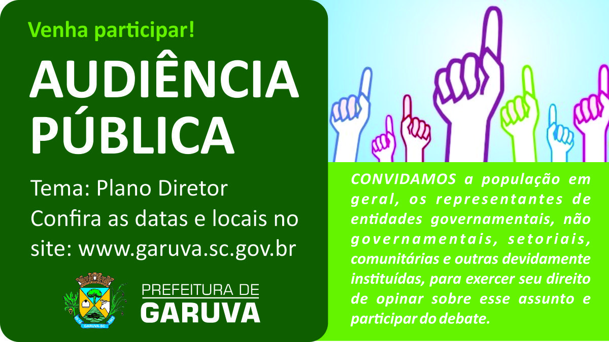 Read more about the article Participe de Audiência Pública sobre o Plano Diretor