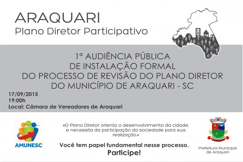 You are currently viewing Definidas datas das Audiências Públicas sobre o novo Plano Diretor de Araquari