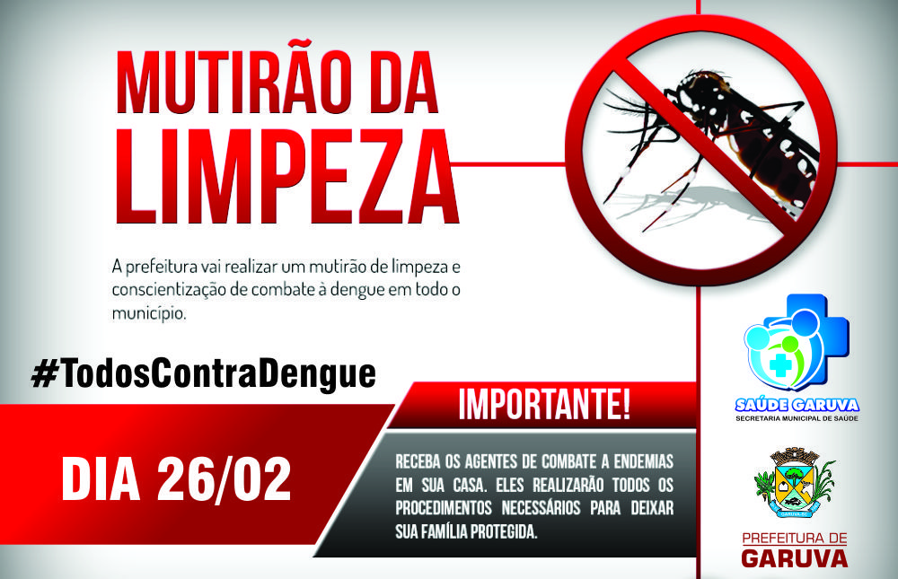 Read more about the article Dia 26/02 Mutirão contra a dengue em Garuva terá apoio do Exército