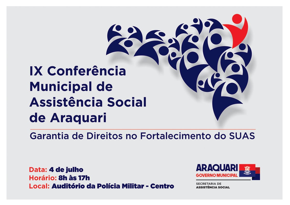 You are currently viewing 9º Conferência Municipal de Assistência Social será dia 4 de julho