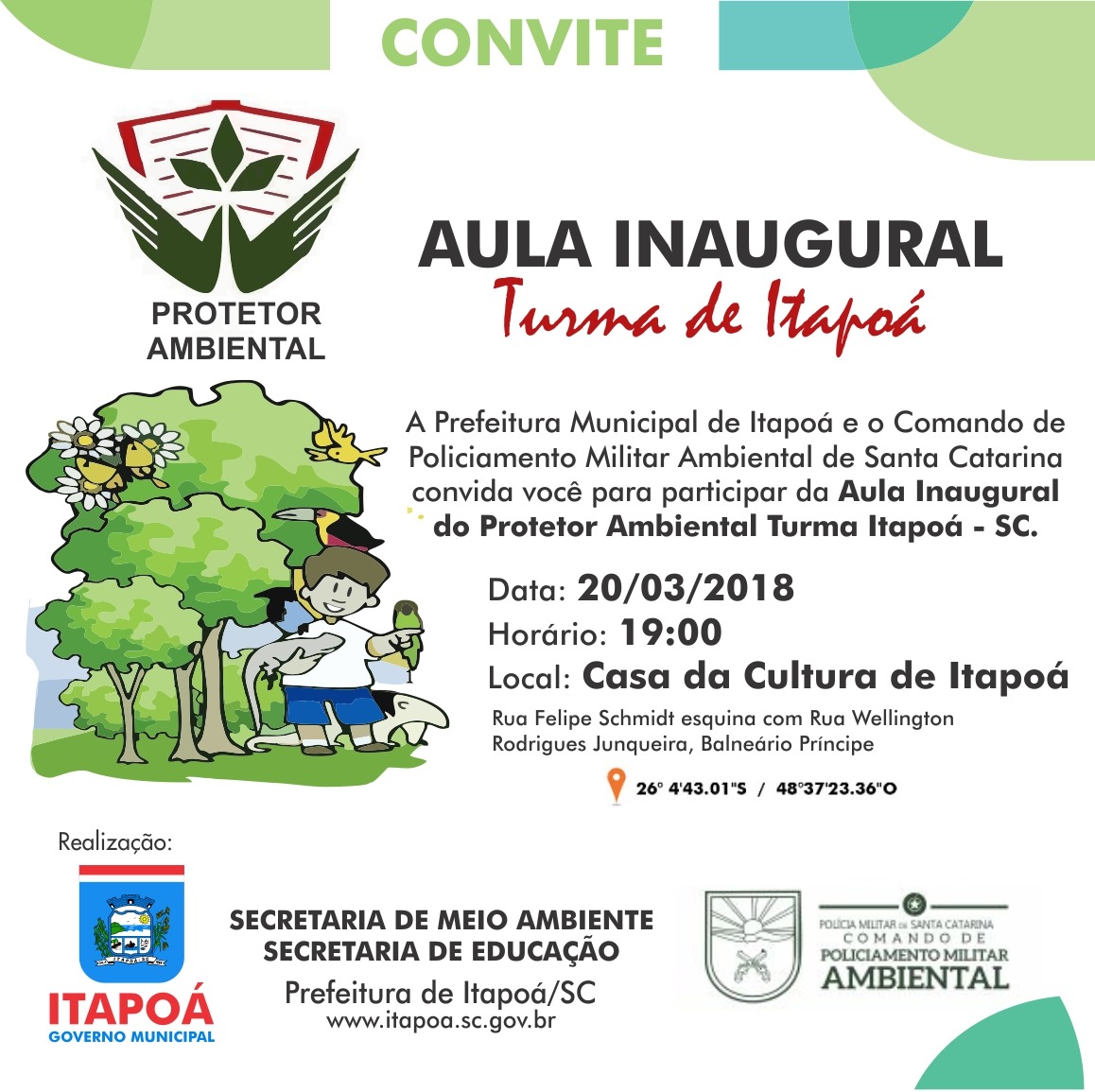 Read more about the article Aula de Inauguração do Projeto Ambiental Turma Itapoá