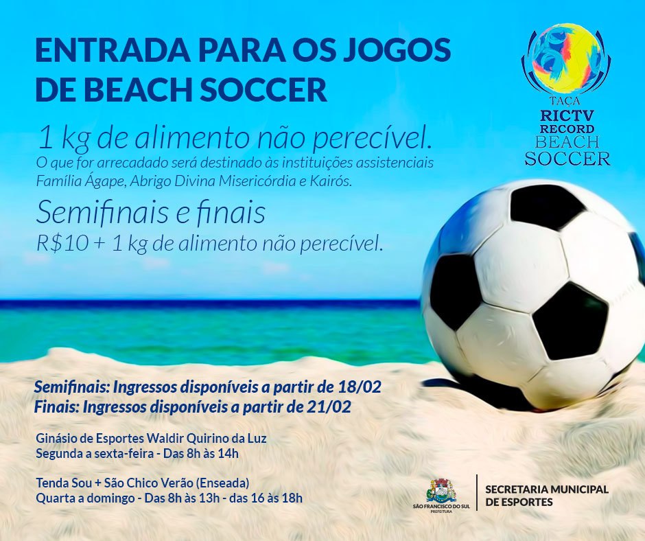 Read more about the article Entradas para os jogos de Beach Soccer