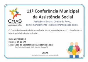 Read more about the article Convite: 11ª Conferência Municipal de Assistência Social ocorre neste mês